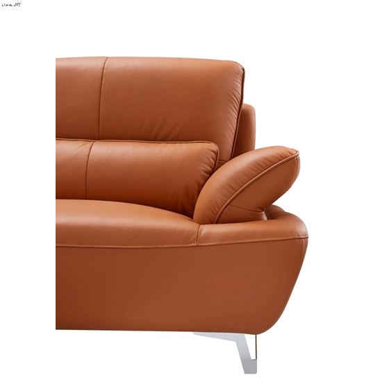 1810 Modern Orange Leather Love Seat Detail