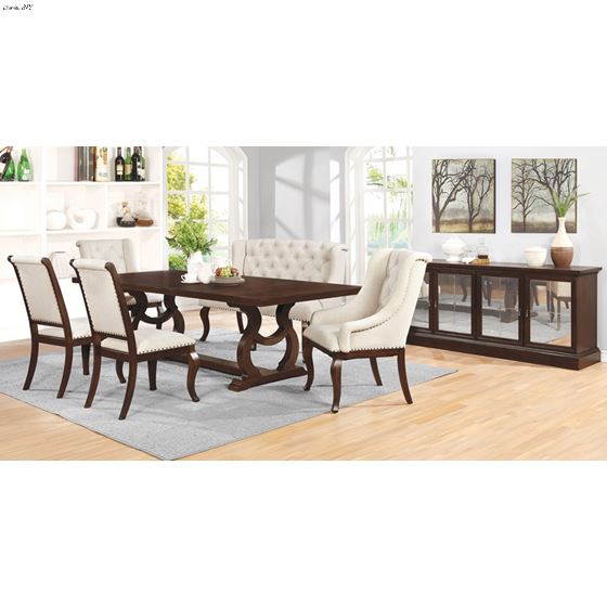 Brockway Cove Antique Java Trestle Dining Table 110311 by Coaster in Set