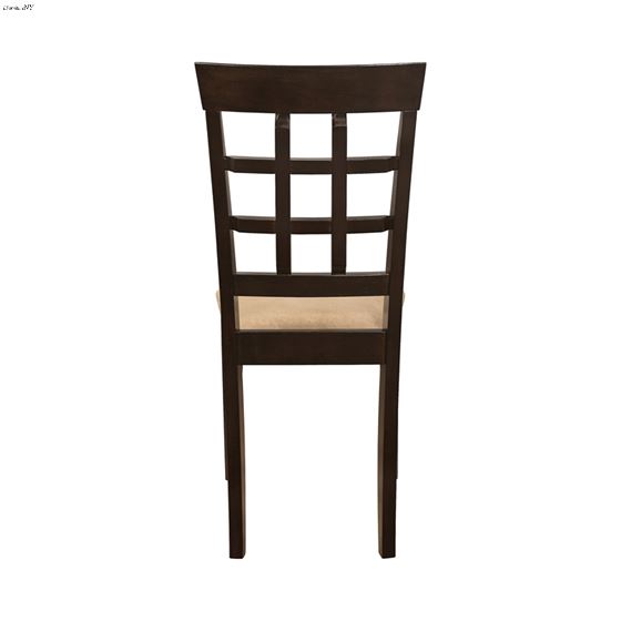 Gabriel Lattice Back Side Chairs Cappuccino And Tan 100772 sideGabriel Lattice Back Side Chairs Capp