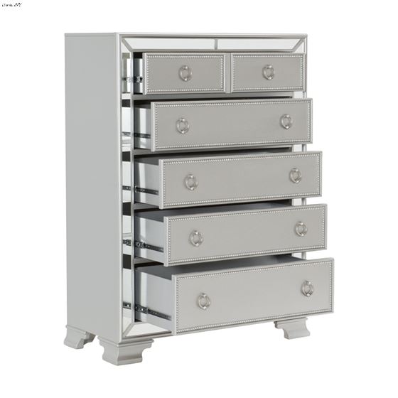 The Avondale Collection Silver Mirrored Chest Open
