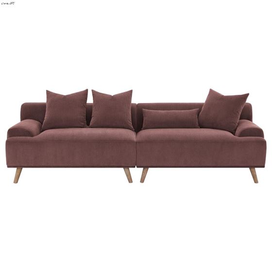 Elizabeth Wine Red Corduroy Extra Long Sofa 503-2