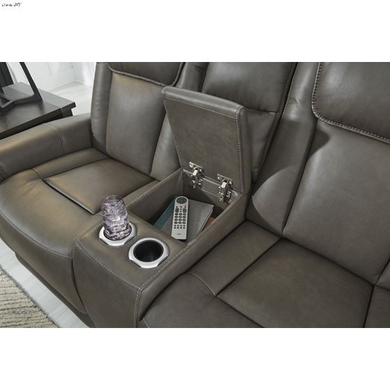 Card Player Smoke Faux Leather Power Reclining-4