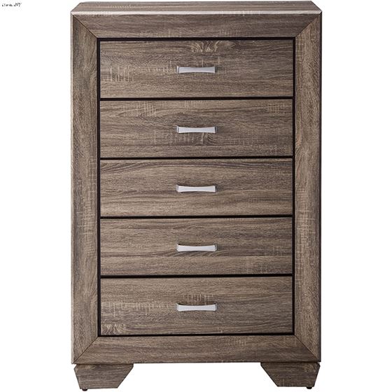 Kauffman Washed Taupe 5 Drawer Chest 204195-2