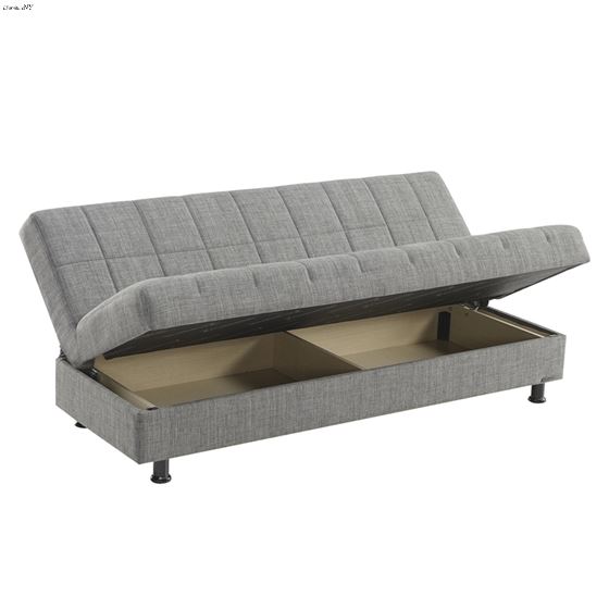 Sasta Grey Convertible Sofa Bed with Storage-2