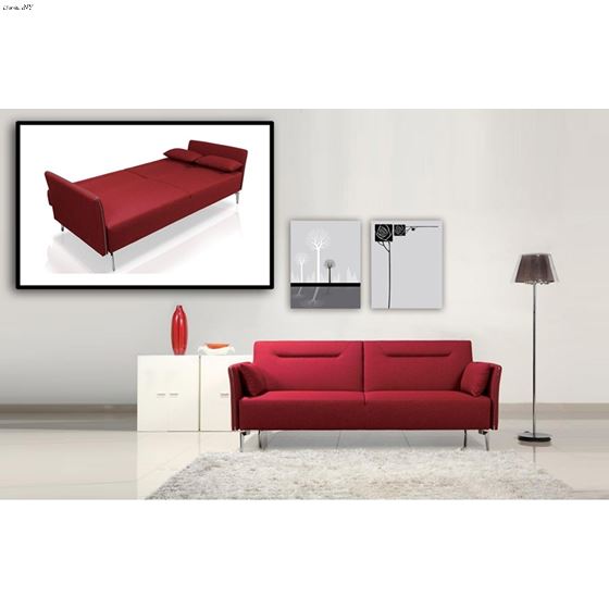 Davenport - Modern Red Fabric Single Sofa