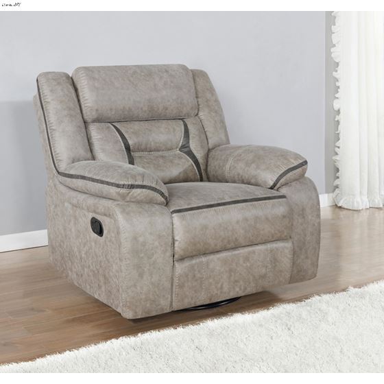 Greer Taupe Leatherette Recliner 651353-2