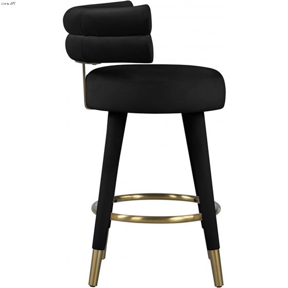 Fitzroy Black Velvet Counter Stool - Set of 2-4