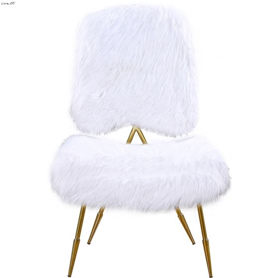 Magnolia White Fur Upholstered Accent Chair - 4