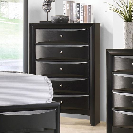 Briana Black 5 Drawer Chest 200705-2