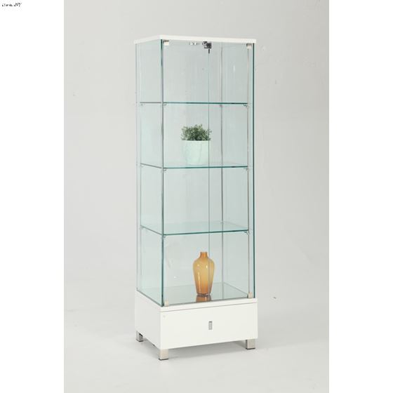 Chintaly Modern Glass Curio 6628 White