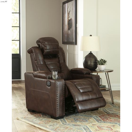 Owner's Box Thyme Leather Power Recliner-4