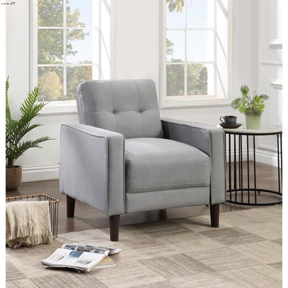 Bowen Grey Track Arm Tufted Accent Chair 506783-2