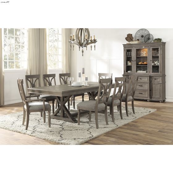 Cardano Double Pedestal Trestle Dining Table 1689BR-96 in Set