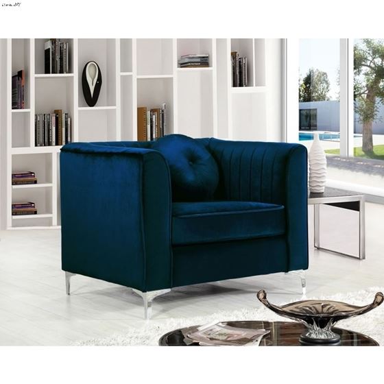 Isabelle Navy Velvet Chair Isabelle_Chair_Navy by Meridian Furniture 2