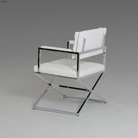 4047 Modern White Leatherette Dining Armchair-2