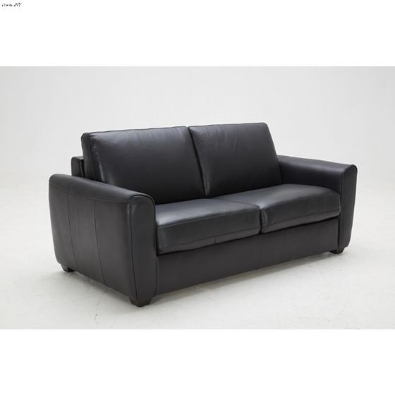 Ventura Black Leather Sofa Bed side
