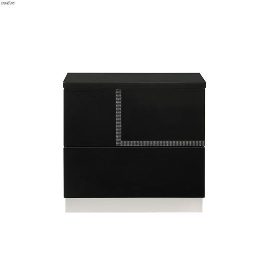 Lucca Modern Black 2 Drawer Nightstand Right Fac-2