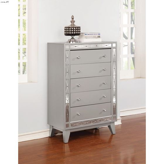 Leighton Metallic Mercury 5 Drawer Chest 204925-2