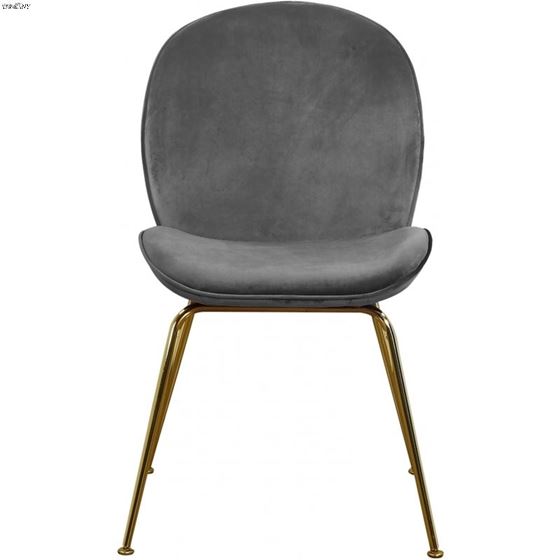 Paris Grey Upholstered Velvet Dining Chair - Gol-4