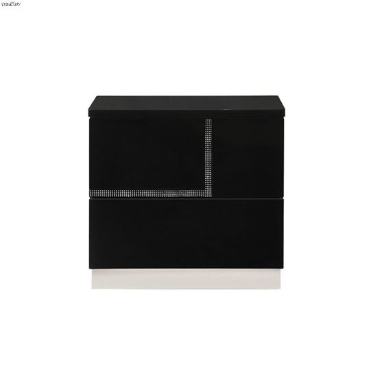 Lucca Modern Black 2 Drawer Nightstand Right Fac-4