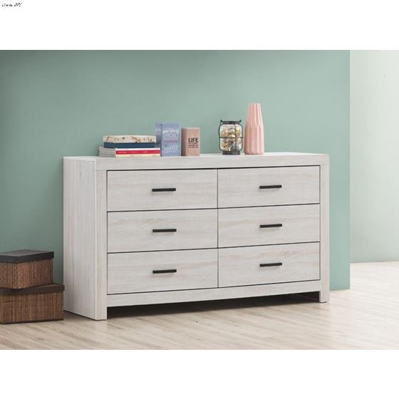 Marion Coastal White 6 Drawer Dresser 207053-2