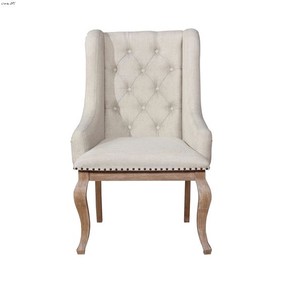 Brockway Cove Tufted Upholstered Arm Chair Cream And Barley Brown 110293 front