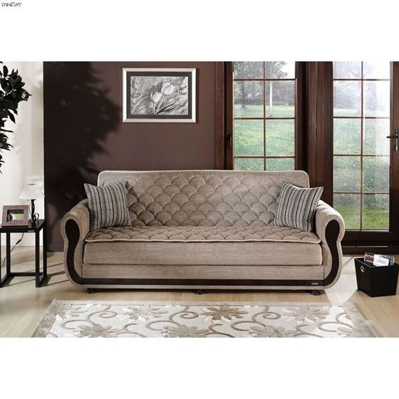 Argos Sofa Bed in Zilkade Light Brown by Istikbal