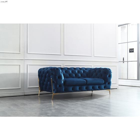 Chester Blue Tufted Loveseat