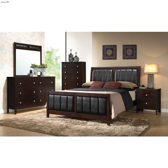 Carlton Full Cappuccino Upholstered Bed 202091F-2