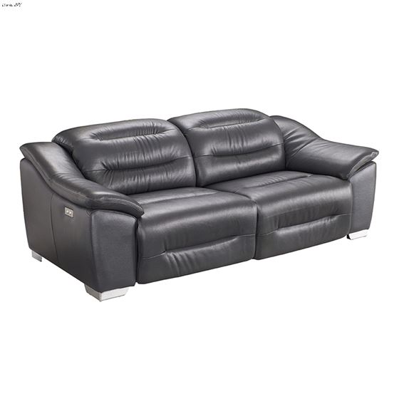 Modern 972 Grey Leather Power Reclining Sofa Side