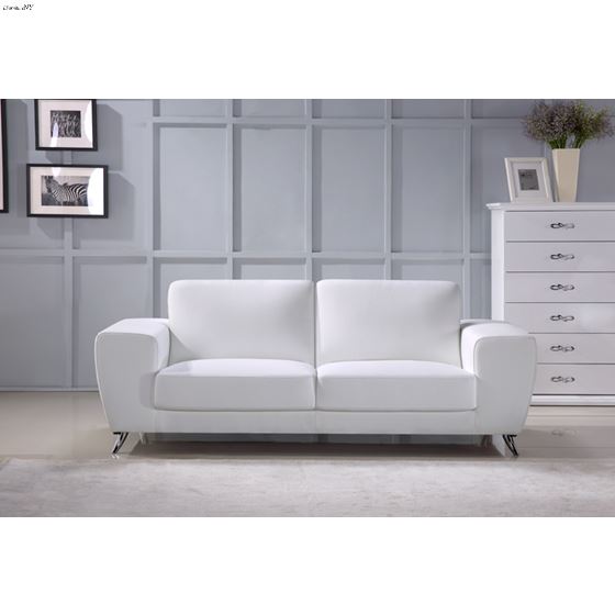 Julie Modern White Leather Sofa By Bh, Julie Leather Sofa