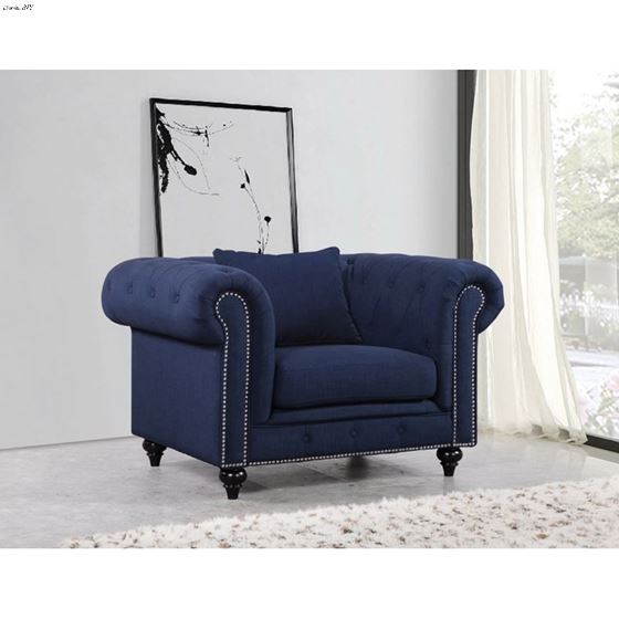 Chesterfield Navy Linen Tufted Chair Chesterfield_Chair_Navy by Meridian Furniture 2