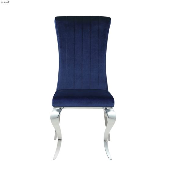Carone Upholstered Side Chair Blue And Chrome 10-2