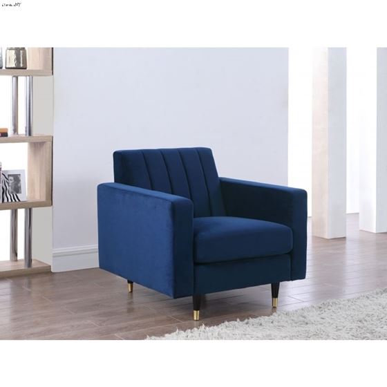 Lola Navy Velvet Tufted Chair Lola_Chair_Navy by Meridian Furniture 2