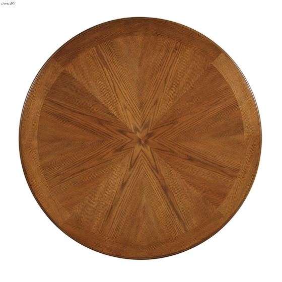 Nelms Brown 48 inch Round Dining Table With Shel-4