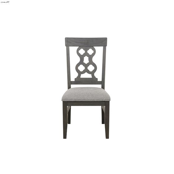 Arasina Distressed Grey Carved Back Dining Side Chair 5559NS front