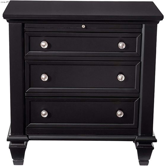 Sandy Beach Black 3 Drawer Nightstand 201322 by Coaster