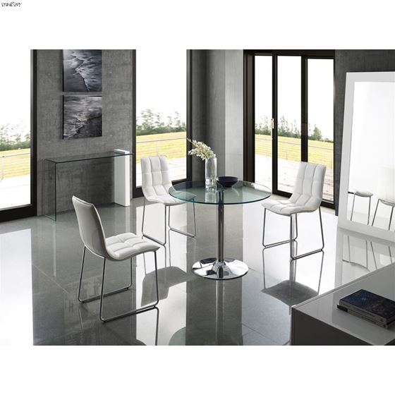 Forte Chrome Clear Glass Dining Table 2