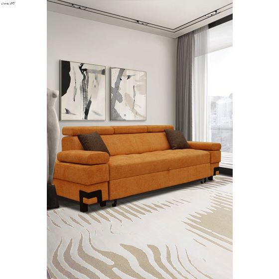 Garda Orange Full Size Pop Up Sofa Bed by ESF 3