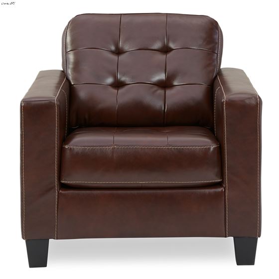 Altonbury Tufted Walnut Leather Chair 87504-2