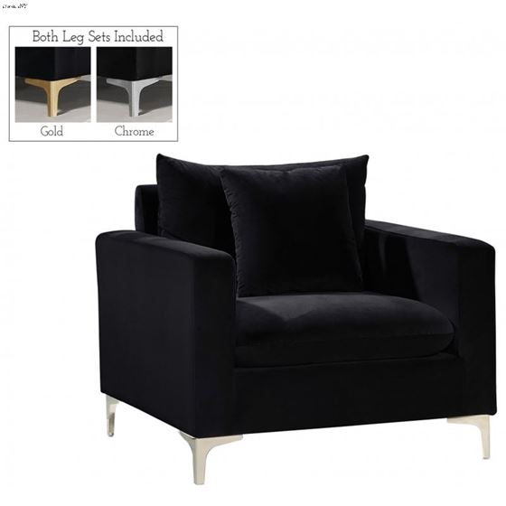 Naomi Black Velvet Chair Naomi_Chair_Black by Meridian Furniture 2