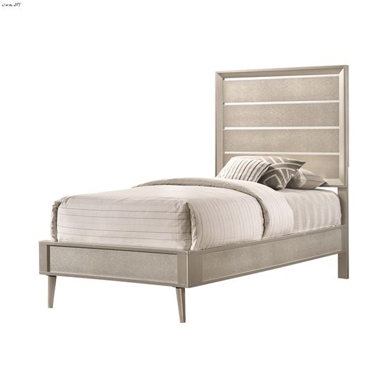 Ramon Metallic Sterling Twin Panel Bed 222701T-2