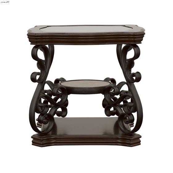 Laney Merlot Glass Top Rectangular End Table 70-4