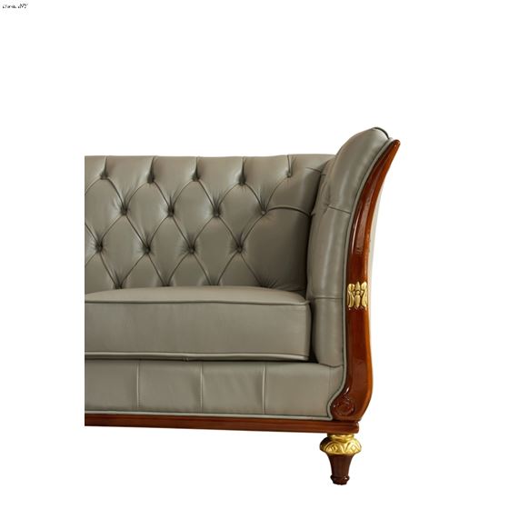 401 Tufted Grey Leather Sofa Detail 2