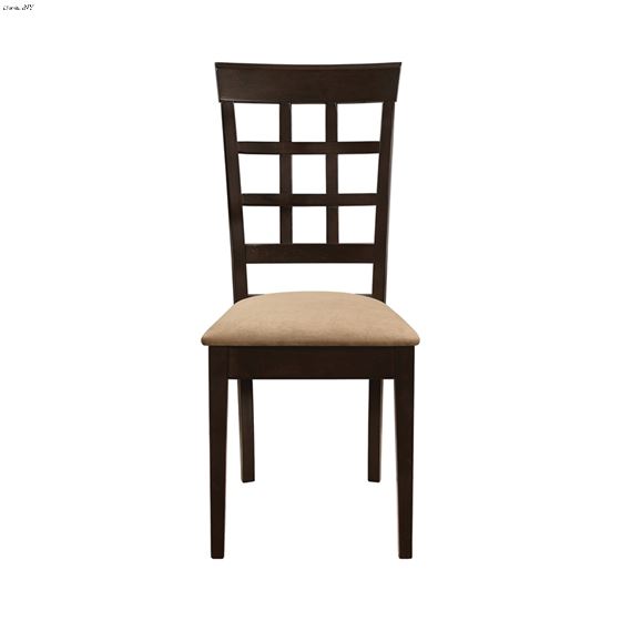 Gabriel Lattice Back Side Chairs Cappuccino And Tan 100772