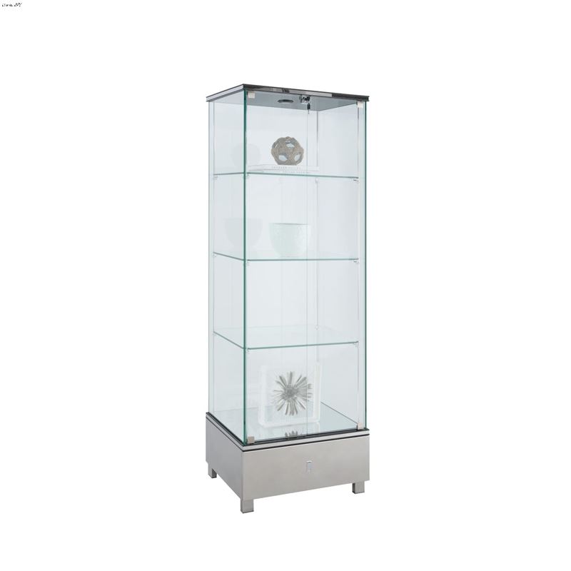 Modern Glass Curio 6628 Silver by Chintaly