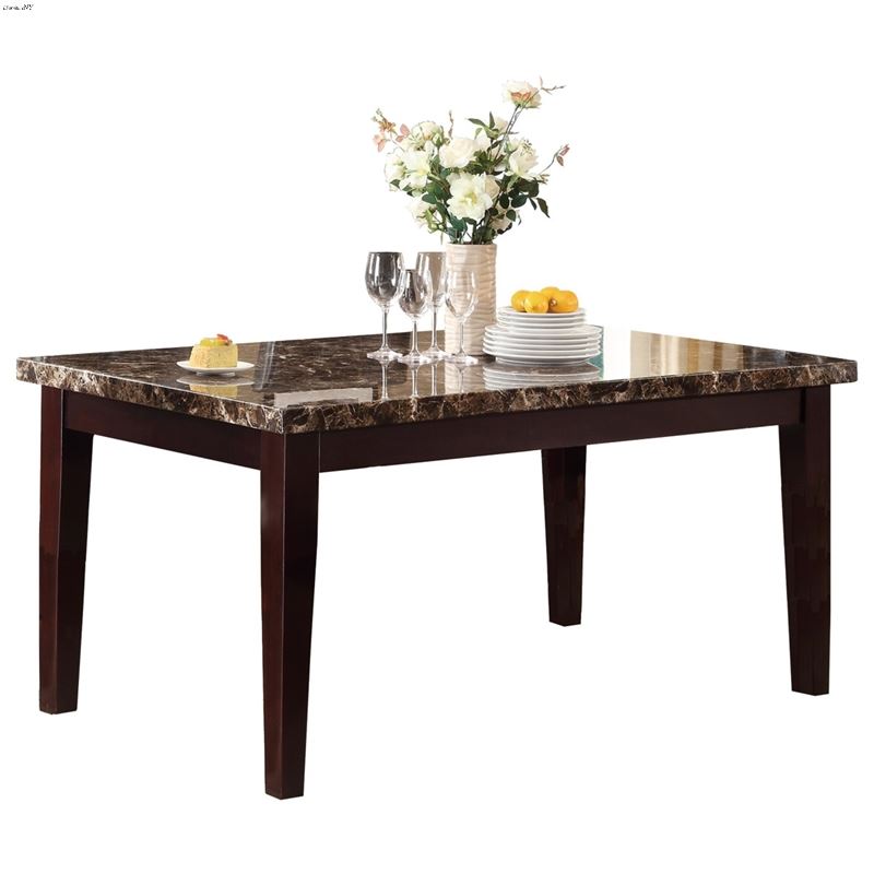 Teague Faux Marble and Espresso Dining Table 2544-