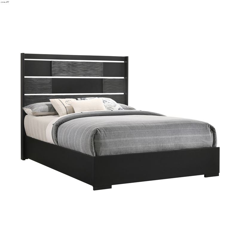Blacktoft Black Queen Panel Bed 207101Q