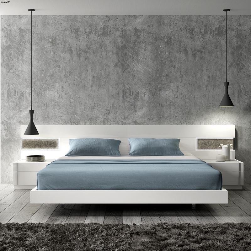Amora White Premium Panel Bed