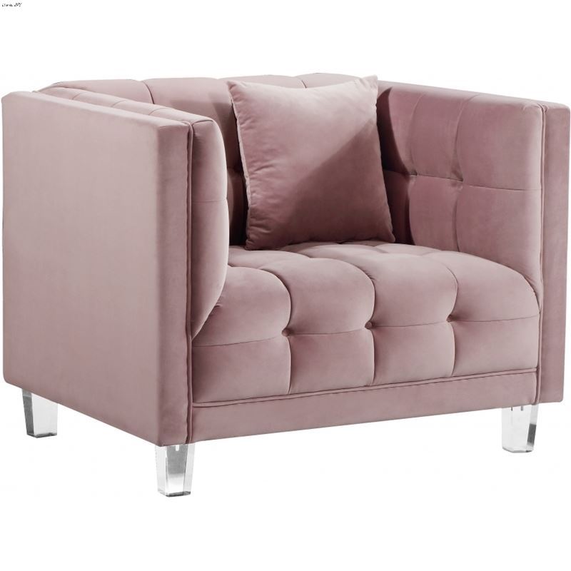 Mariel Pink Velvet Tufted Chair
